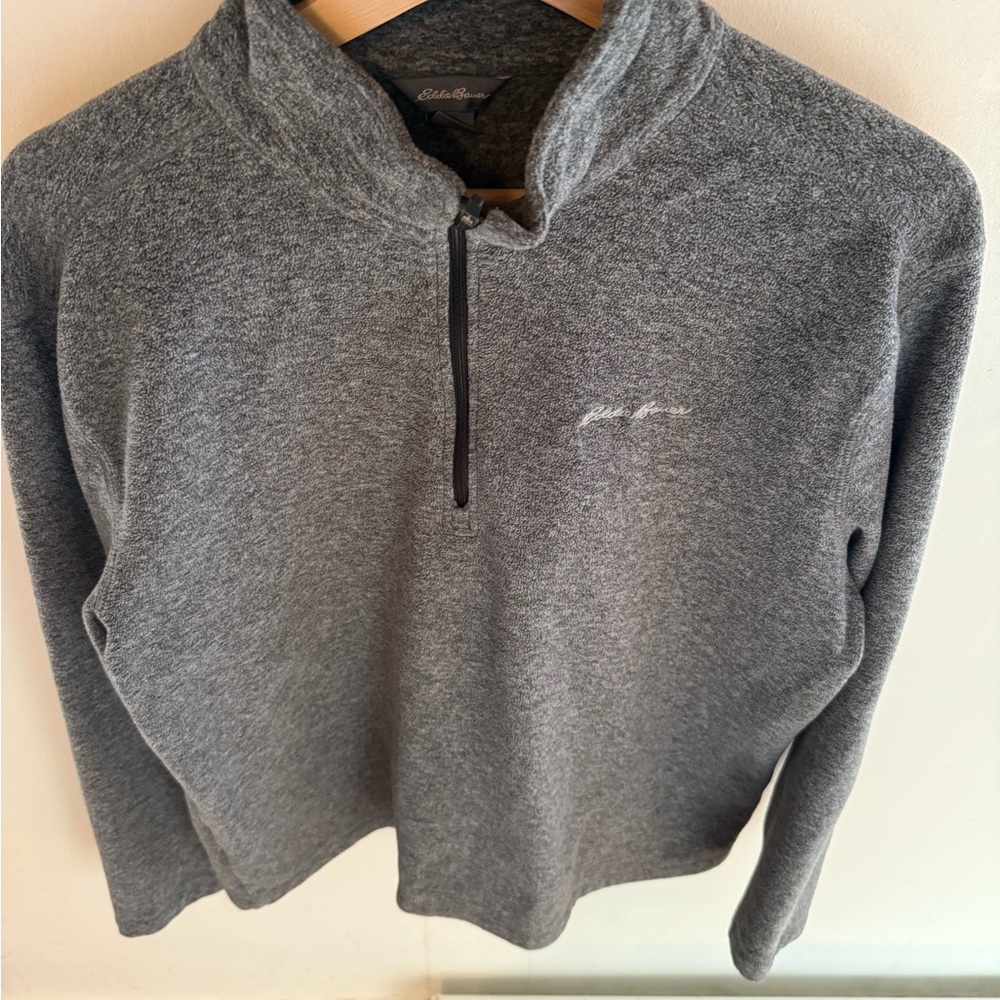 Eddie Bauer Men's Charcoal Zip-Up Sweater Medium